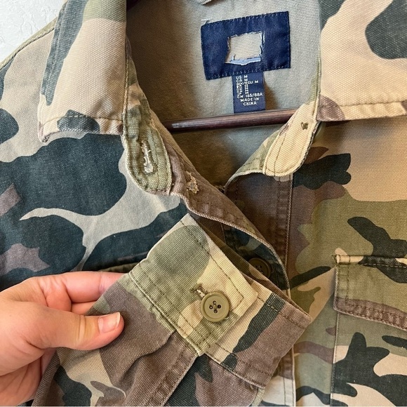 One of a kind Handmade camo print cropped jacket with released hem, Cotton,M - Picture 6 of 15